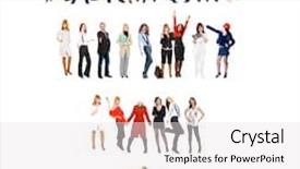  Presentation with teams - Audience pleasing presentation design consisting of teams over white workforce concept backdrop and a white colored foreground