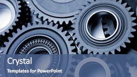  Presentation with steel - Slide deck consisting of teamwork - closeup of teeth of steel background and a ocean colored foreground