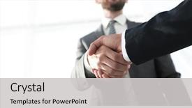  Presentation with negotiation - PPT theme featuring teamwork - effective negotiation with client business background and a light gray colored foreground