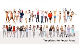  Presentation with diversity - Cool new presentation theme with teamwork achievement people diversity backdrop and a light gray colored foreground