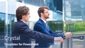  Presentation with financial markets - Beautiful slide deck featuring teamwork-and-business-concept-confident backdrop and a ocean colored foreground