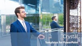  Presentation with financial markets - Slide set having teamwork-and-business-concept-confident background and a teal colored foreground