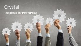  Presentation with collaboration - Slide set featuring teamwork-and-collaboration-concept background and a gray colored foreground