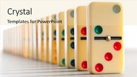  Presentation with domino - Beautiful PPT layouts featuring teamwork black - domino effect with many pieces backdrop and a  colored foreground