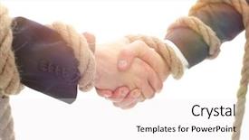  Presentation with partners - Beautiful slide deck featuring teamwork bunch - closeup the handshake business partners backdrop and a  colored foreground