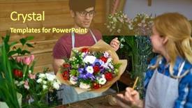  Presentation with new to leadership - Audience pleasing presentation design consisting of teamwork bunch - young florists discussing new sorts backdrop and a  colored foreground