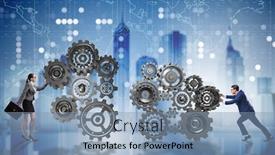  Presentation with teamwork - Presentation theme having teamwork-concept-with-businessman background and a seafoam green colored foreground