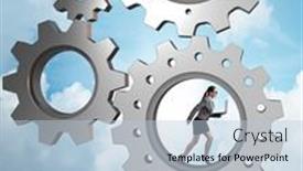  Presentation with teamwork - Slide set featuring teamwork-concept-with-cogwheels background and a lemonade colored foreground