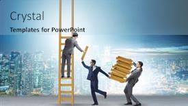  Presentation with helping - Slides consisting of teamwork-concept-with-colleagues-helping background and a light blue colored foreground