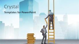  Presentation with helping - Presentation consisting of teamwork-concept-with-colleagues-helping background and a arctic colored foreground