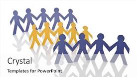  Presentation with cut - Slide deck consisting of teamwork concept with paper cut background and a white colored foreground