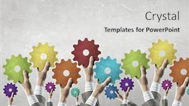  Presentation with teamwork - Amazing presentation theme having teamwork-creative-work-concept backdrop and a light gray colored foreground