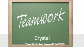  Presentation with porc chalk board - Presentation design with teamwork green chalk board series background and a  colored foreground