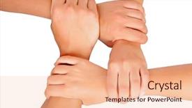  Presentation with racism white hands in modern - Colorful slide deck enhanced with hands ring teamwork isolated on white background backdrop and a lemonade colored foreground