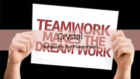  Presentation with dream - Presentation having teamwork-makes-the-dream-work background and a coral colored foreground