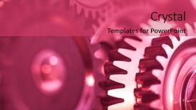  Presentation with cogs gears wheels steampunk elements - Slides featuring teamwork purple - engine gears wheels closeup view background and a red colored foreground