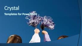  Presentation with cheerleading - Slide deck featuring teamwork purple - girls cheerleading background and a ocean colored foreground
