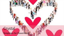  Presentation with diversity - Presentation theme enhanced with teamwork purple - people diversity standing together background and a  colored foreground