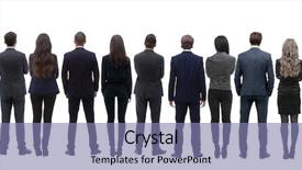  Presentation with teamwork rowing - Cool new slide deck with teamwork rowing - back view group of business backdrop and a coral colored foreground