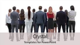  Presentation with group - Beautiful PPT theme featuring teamwork rowing - back view group of business backdrop and a light gray colored foreground