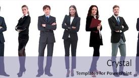  Presentation with successful - Slides having teamwork rowing - group of successful business people background and a coral colored foreground