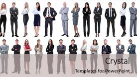  Presentation with successful - Colorful presentation enhanced with teamwork rowing - group of successful business people backdrop and a light gray colored foreground