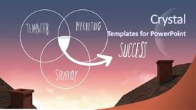  Presentation with diagram - Presentation with teamwork success marketing diagram background and a ocean colored foreground