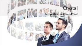  Presentation with virtual - PPT theme with teamwork teamwork slides - business men looking a virtual background and a light gray colored foreground