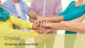  Presentation with unity - Audience pleasing PPT layouts consisting of teamwork-unity-and-friendship-concept backdrop and a yellow colored foreground