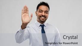  Presentation with worker - Amazing slides having teamwotk gray - business office worker and people backdrop and a light gray colored foreground