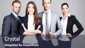  Presentation with grey - Amazing PPT theme having teamwotk gray - business team standing in row backdrop and a tawny brown colored foreground