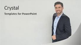  Presentation with smiling kids at summer camp - PPT theme featuring teamwotk gray - handsome businessman smiling at camera background and a light gray colored foreground