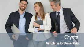  Presentation with team together everyone achieves more - Beautiful slide deck featuring teamwotk gray - happy sales team standing together backdrop and a gray colored foreground