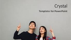  Presentation with asian - Colorful presentation theme enhanced with teamwotk gray - image of excited young asian backdrop and a light gray colored foreground