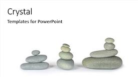  Presentation with stone balance - PPT layouts consisting of teamwotk gray - three stacks of grey stone background and a white colored foreground