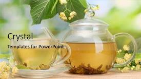  Presentation with cup of lemon tea - Amazing slide set having teapot and cup with linden backdrop and a yellow colored foreground