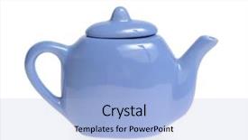  Presentation with teapot - Cool new presentation theme with teapot isolated on white background backdrop and a light blue colored foreground