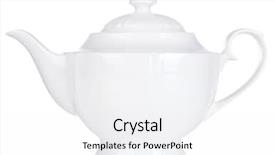  Presentation with invitation party - Colorful PPT layouts enhanced with teapot isolated on white backdrop and a white colored foreground
