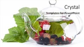  Presentation with tea leaves - PPT layouts featuring teapot with fruit tea background and a  colored foreground