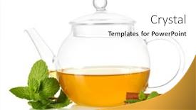  Presentation with teapot - Slide set with teapot-with-mint-and-cinnamon background and a white colored foreground