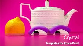  Presentation with teapot - Slide deck having teapot-with-plasticine-eyes background and a purple colored foreground