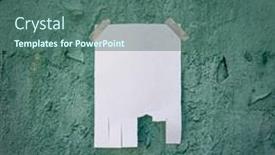  Presentation with announcement - PPT layouts enhanced with tear-off-paper-on-paint background and a ocean colored foreground