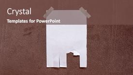  Presentation with announcement - Slides consisting of tear-off-paper-on-wall background and a tawny brown colored foreground