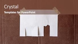  Presentation with wall street - Amazing slide deck having tear-off-paper-on-wall backdrop and a tawny brown colored foreground