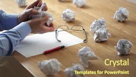  Presentation with crumpled paper various balls - PPT layouts enhanced with tearing up another crumpled paper background and a violet colored foreground