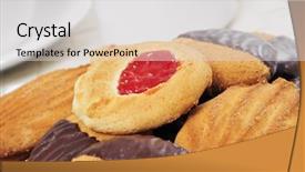  Presentation with milk tea - Beautiful slide deck featuring teashop - closeup of some biscuits backdrop and a light gray colored foreground