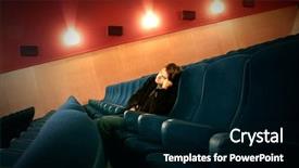  Presentation with cinema history - Audience pleasing presentation consisting of teather - man in the cinema backdrop and a  colored foreground