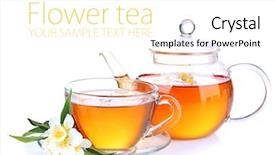  Presentation with jasmine - Slide set with teatime - cup of tea with jasmine background and a white colored foreground