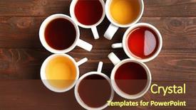  Presentation with tea - Slides with teatime - cups of tea on wooden background and a tawny brown colored foreground
