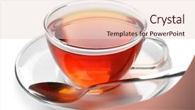  Presentation with tea cup - Beautiful slide deck featuring teatime - glass cup of tea isolated backdrop and a lemonade colored foreground
